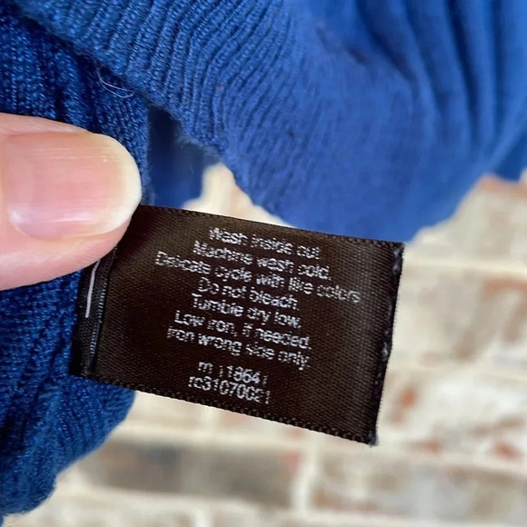 Lane Bryant Navy Ribbed Sleeveless Mock Sweater - Picture 7 of 8